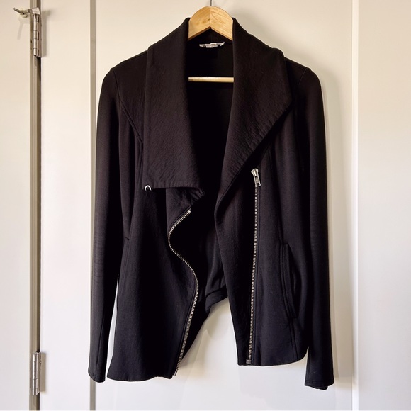 Helmut Lang Tops - Helmut Lang Villous zip-up sweatshirt in black size P (XS)